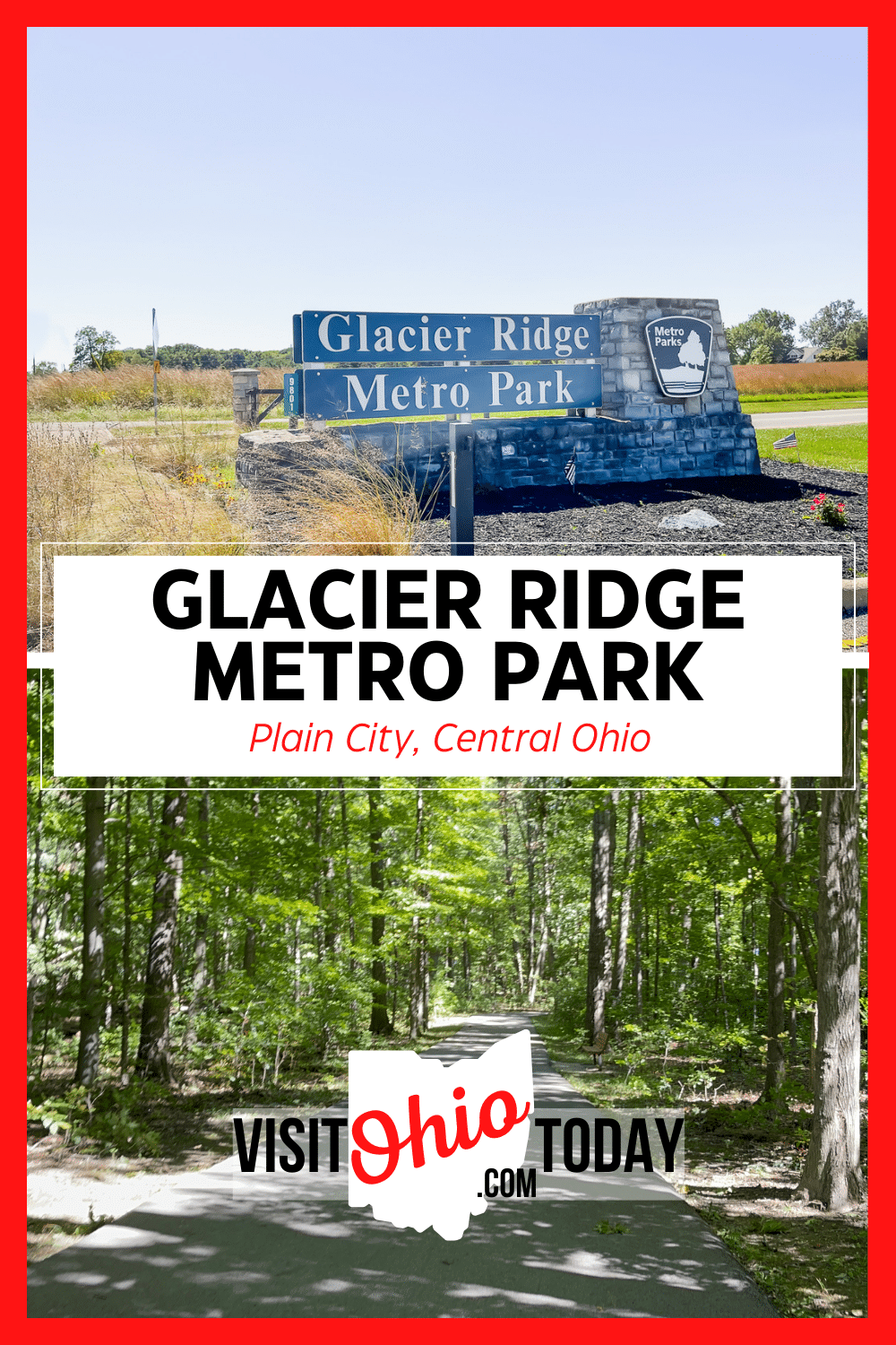 Glacier Ridge Metro Park is located in Plain City, Ohio, just outside of Dublin. Glacier ridge has 1037 acres that make up this metro park.