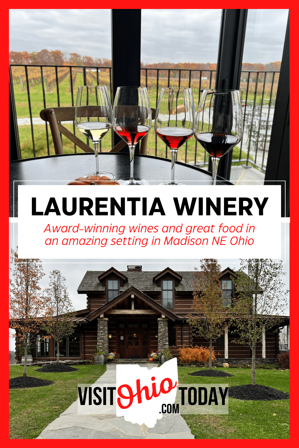 Laurentia Winery offers some of the best wines in Ohio, delicious food and is in a beautiful setting in Madison.