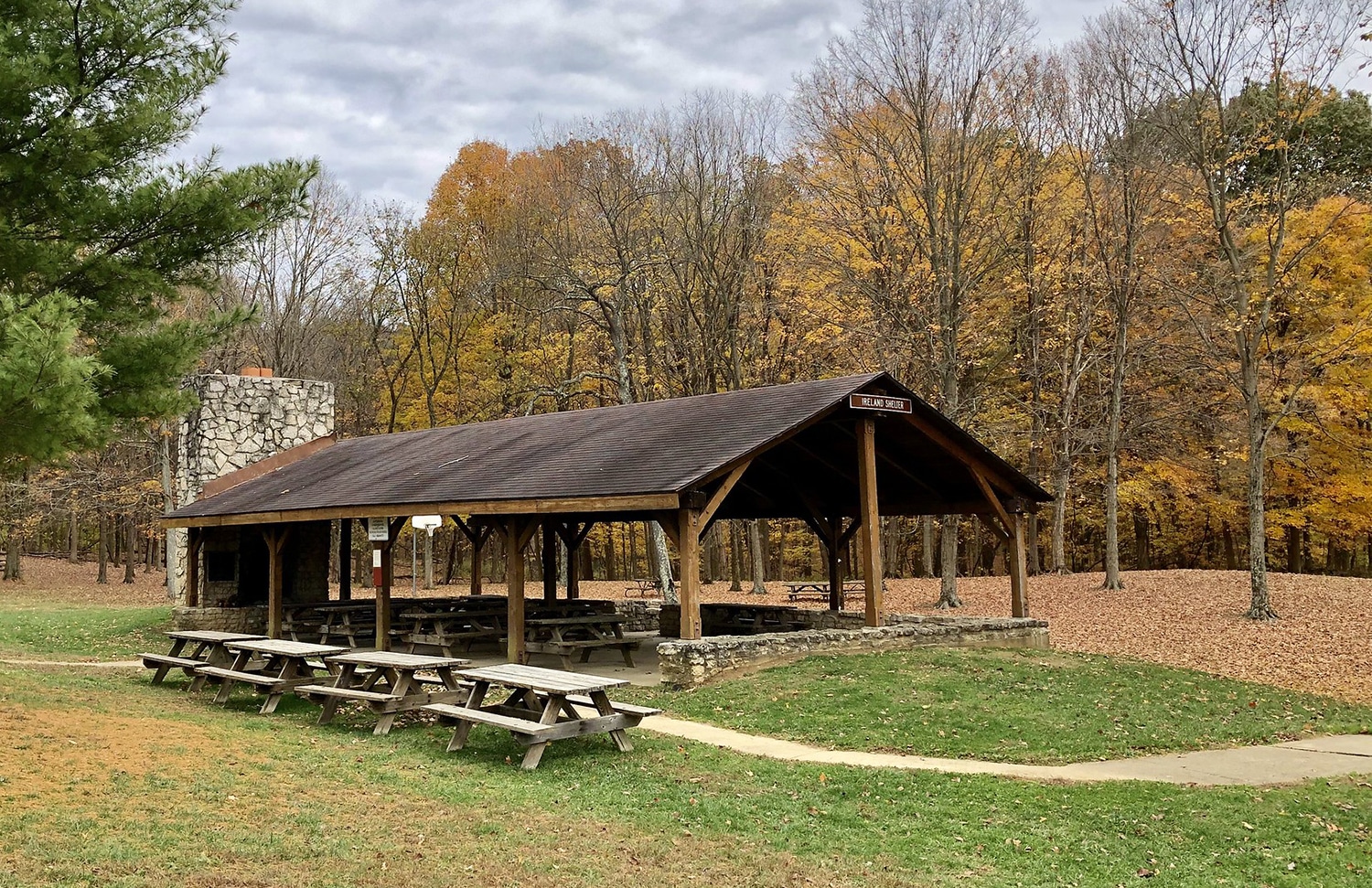 horizontal photo of the Ireland Shelter at Great Seal State Park