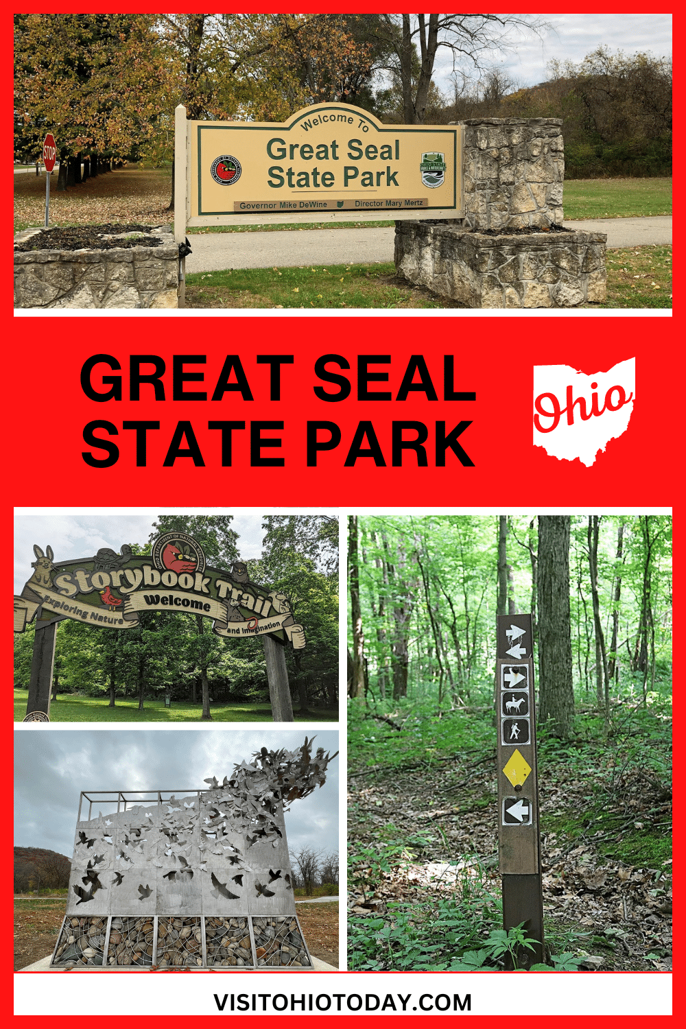 Great Seal State Park is a 1682 acre park located in Southern Ohio. It is filled with beautiful scenery, hiking trails, a campground and more! #statepark #ohio #ohiopark #hiking #greatsealstatepark