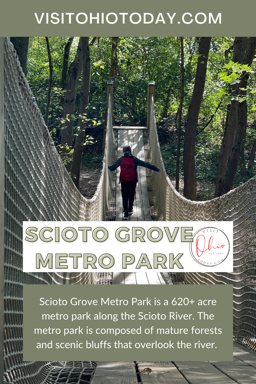 Scioto Grove Metro Park is a 620+ acre metro park along the Scioto River. The metro park  is composed of mature forests and scenic bluffs that overlook the river.  #metropark #ohio #ohiopark #sciotogrove #REItrail #hiking