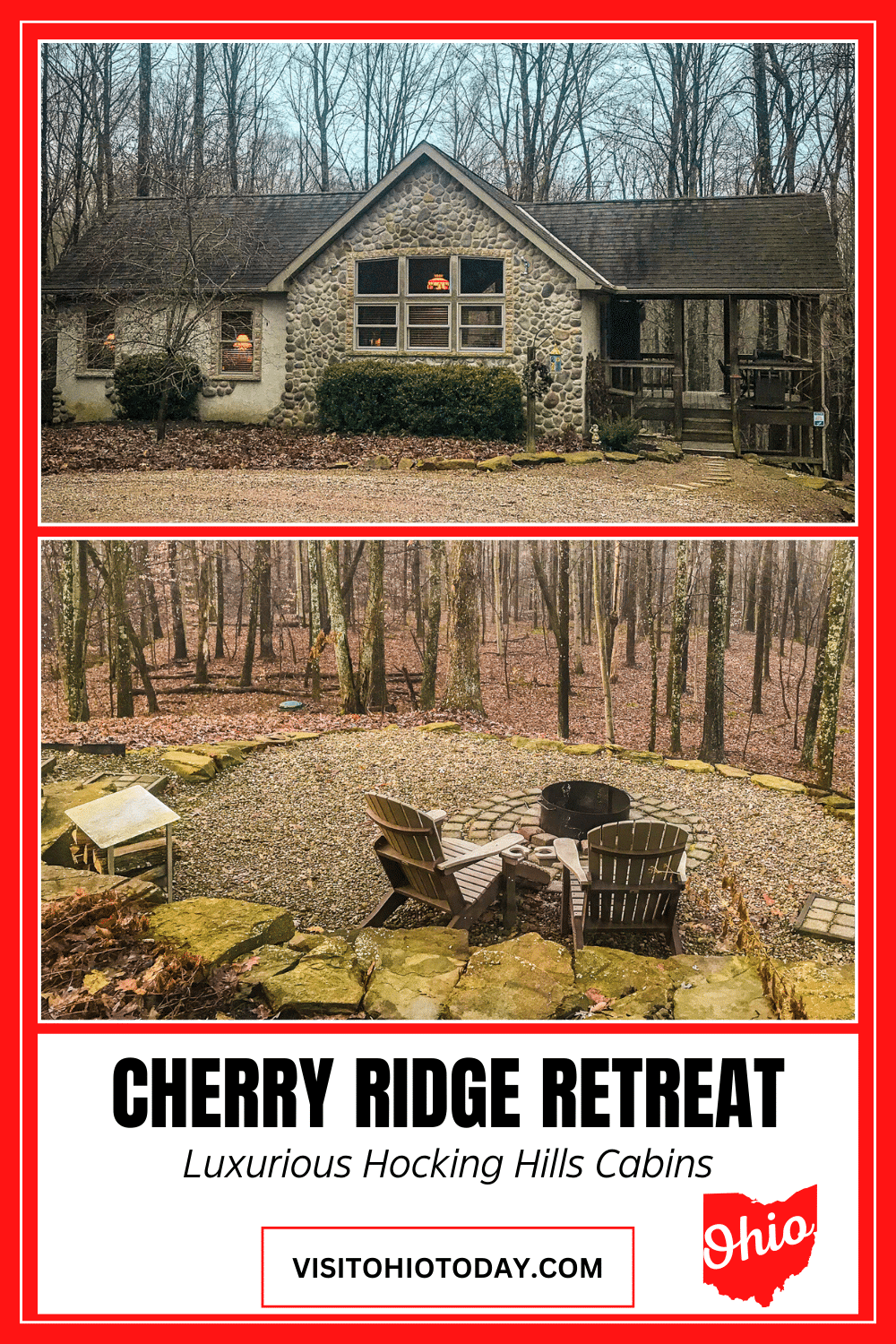 Cherry Ridge Retreat is a luxurious getaway in Hocking Hills. Cherry Ridge Retreat does offer a couple of family friendly cabins.  #cherryridgeretreat #hockinghills #ohio