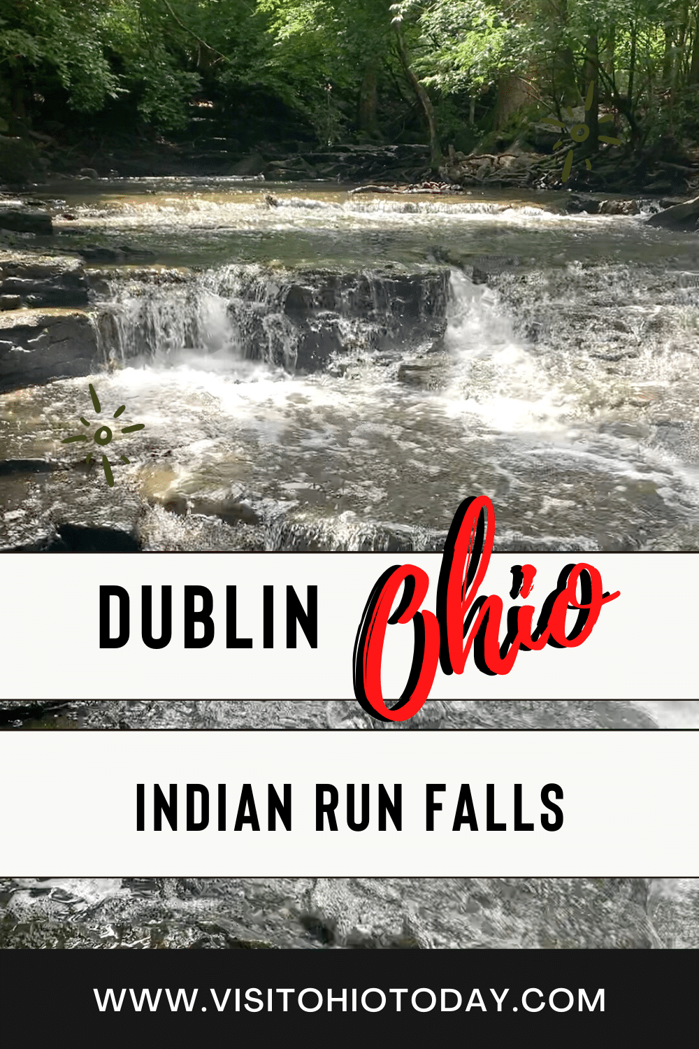 Indian Run Falls is a hidden gem located in Dublin, Ohio. The site features beautiful stream, cascades and waterfall. #dublinohio #waterfall #ohio