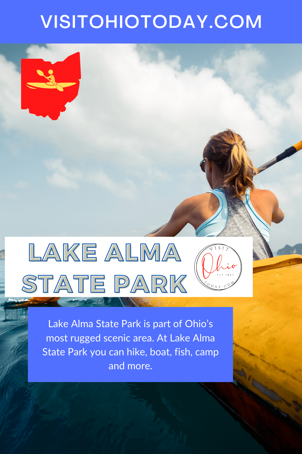 Lake Alma State Park is part of Ohio’s most rugged scenic area. At Lake Alma State Park you can hike, boat, fish, camp and more.