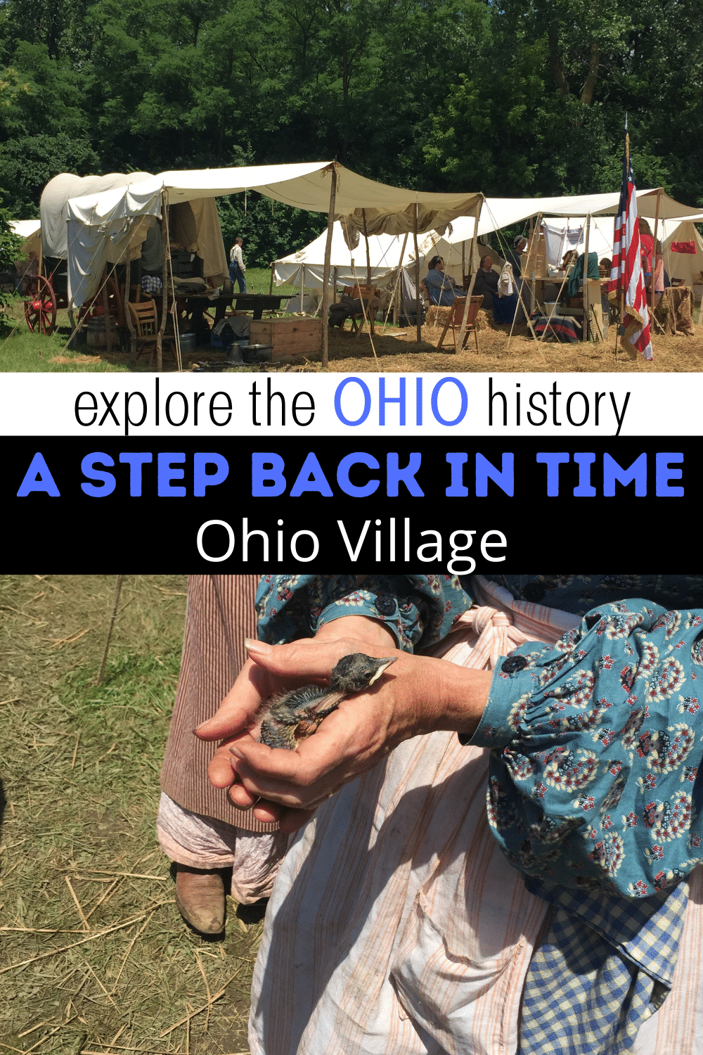 Ohio Village is a living museum of the late 1800’s with living characters that interact and teach you about the time period. #Ohio #ohiohistory