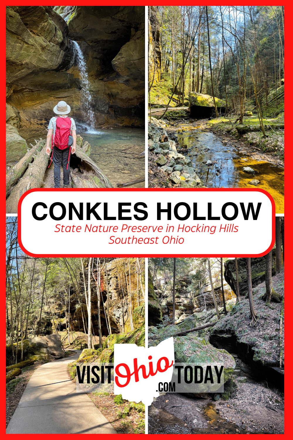 Conkles Hollow is a State Nature Preserve located in Hocking Hills. Conkles Hollow features a rocky gorge with a beautiful valley floor.  | Visit Ohio Today | Hocking Hills | Conkles Hollow | Lower Trail | Ohio Hiking