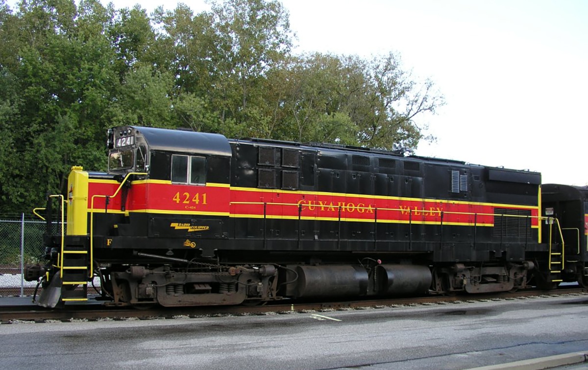 horizontal photo of a Cuyahoga Valley Scenic Railroad train