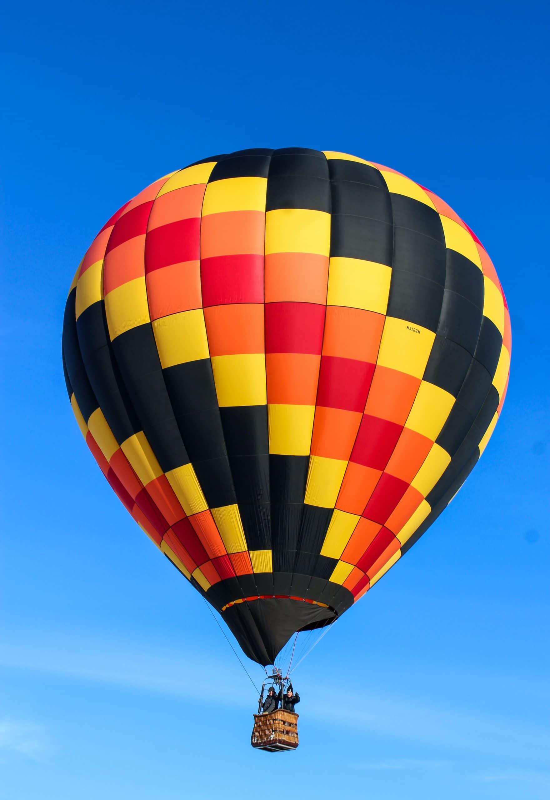 a hot air balloon in flight