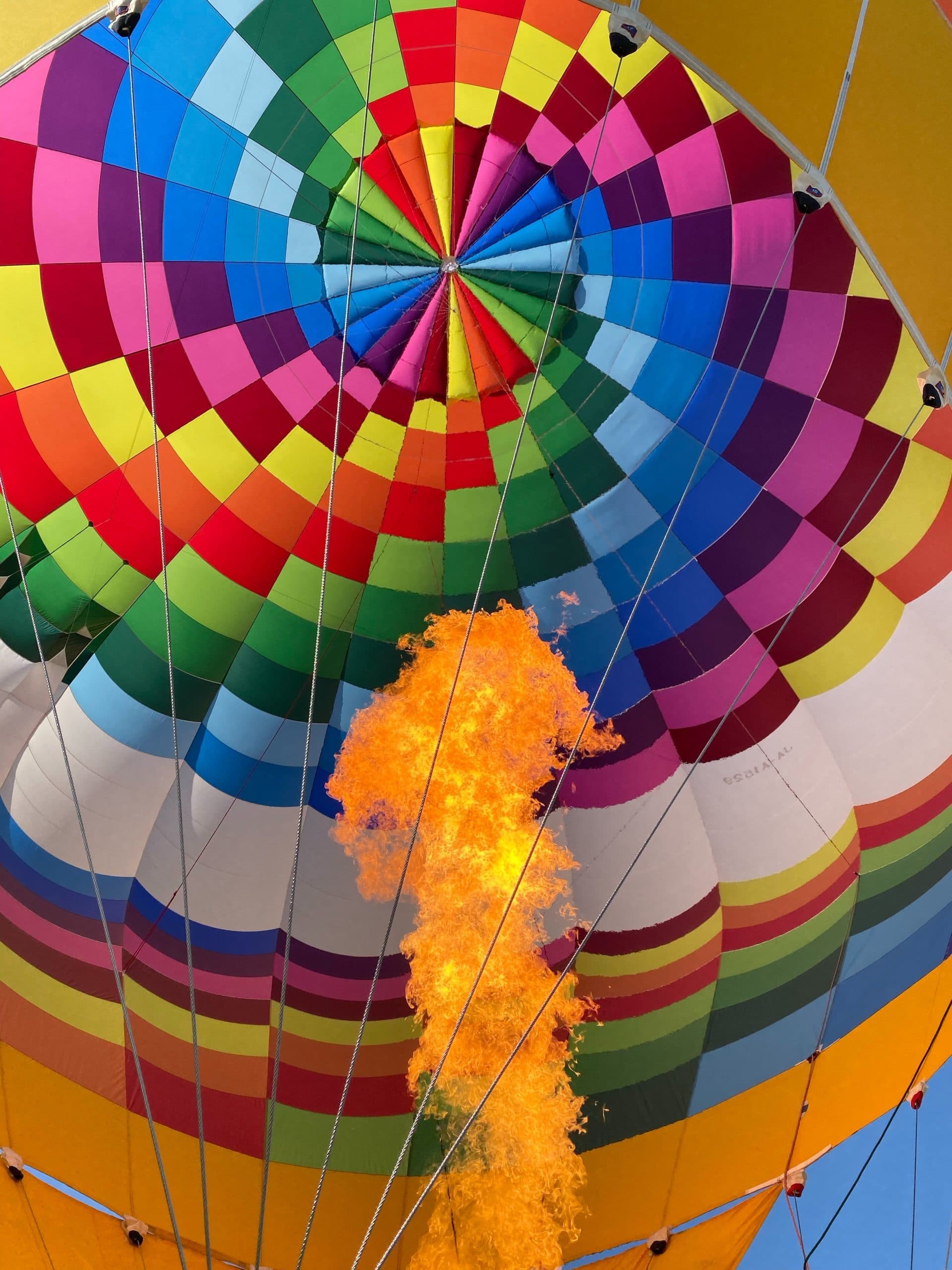 The inside of a hot air balloon