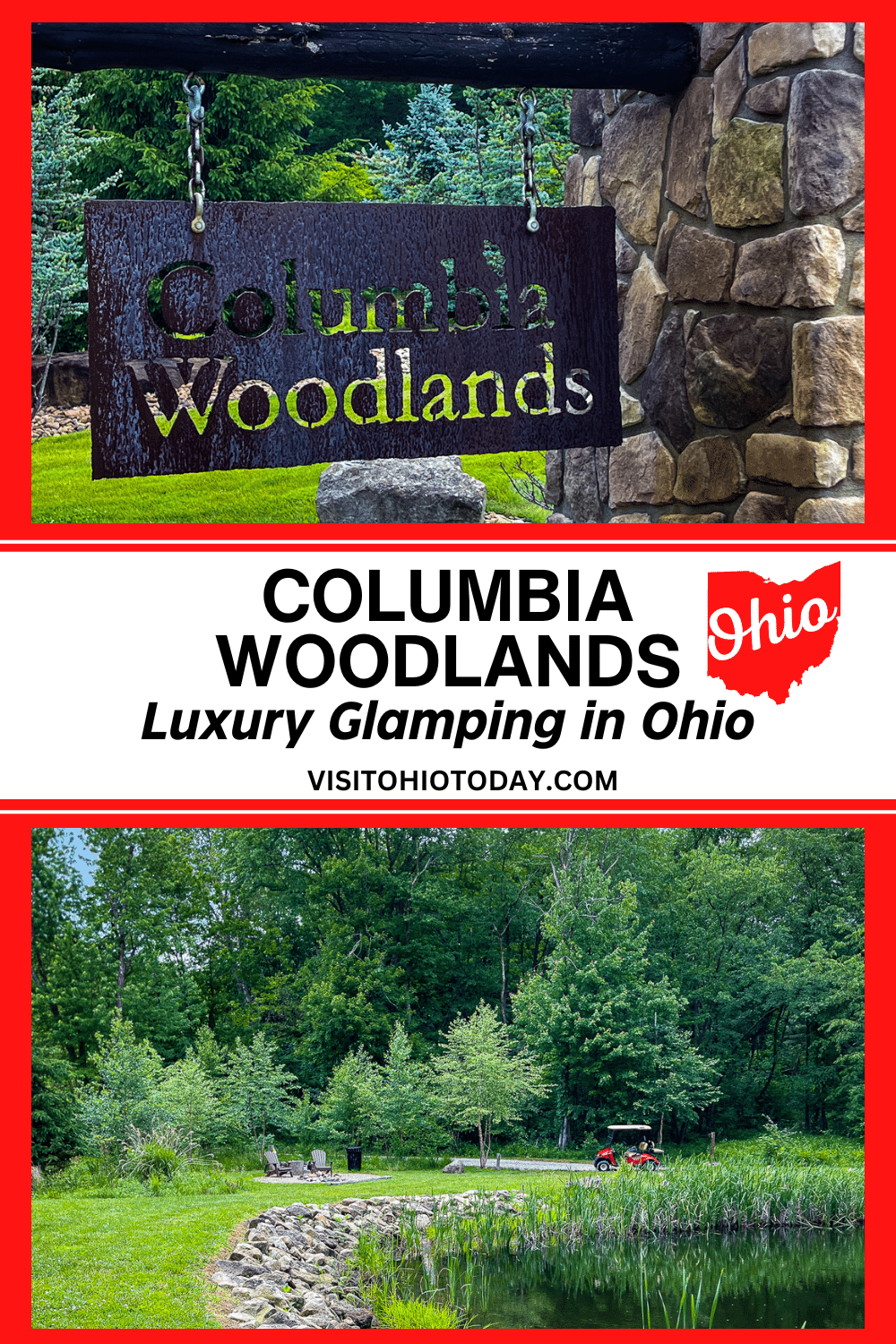 Columbia Woodlands is a 400 acre luxury property located in Dover, Ohio. Columbia Woodlands offers Luxury Tent Camping, aka Glamping as well as upscale cabin rentals. Read on to discover more about this unique Ohio location! | Columbia Woodlands | Ohio Stays | Dover Ohio