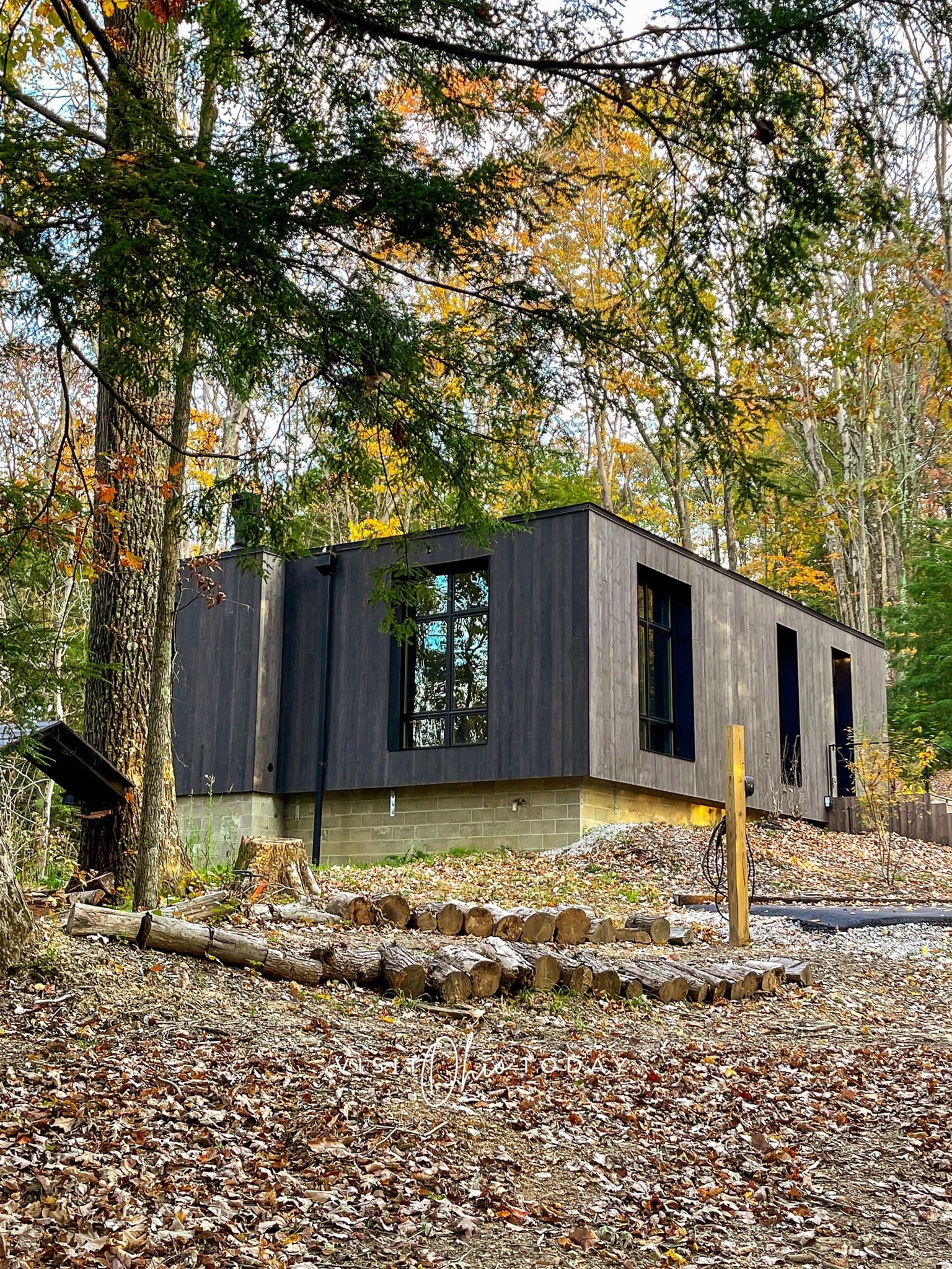 woods with a black box looking house Photo credit: Cindy Gordon of VisitOhioToday.com