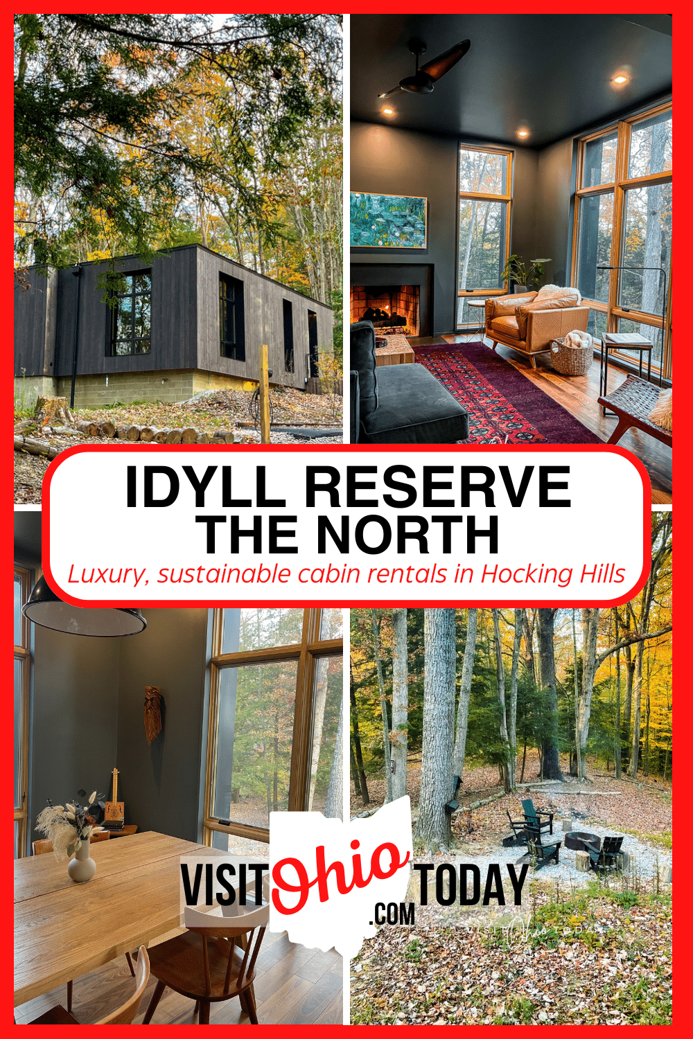 Idyll Reserve is an eco friendly, luxury getaway location located in the Hocking Hills area in Ohio. The North at Idyll Reserve provides the perfect location to relax and recharge in nature!