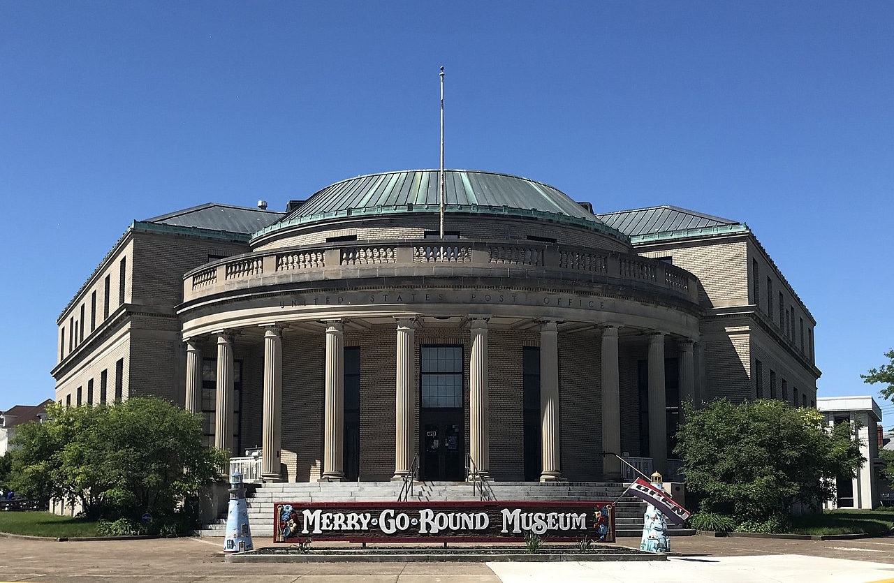 horizontal photo of the outside of the Merry Go Round Museum in Sandusky