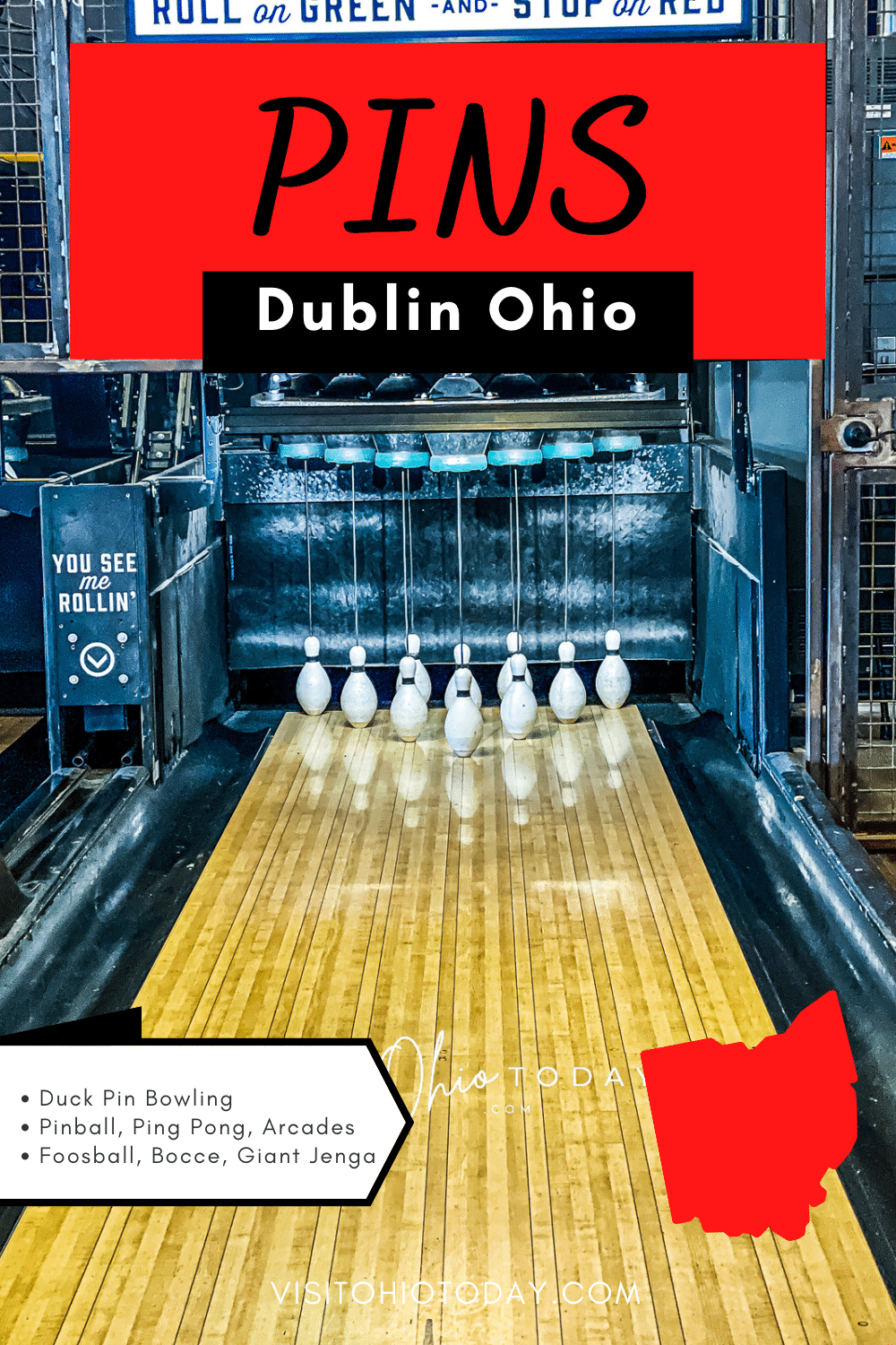 Pins Mechanical Dublin, aka Pins Dublin is located in the Bridge Park area of Dublin Ohio. Pins Dublin has duckpin bowling, arcades, pinball and more!