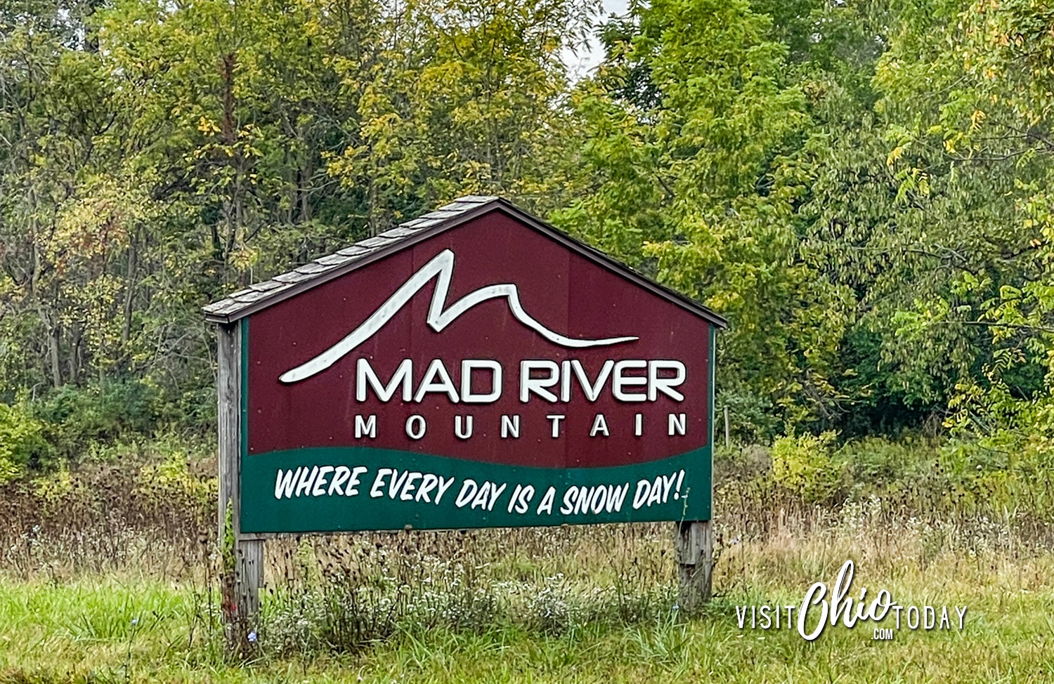 horizontal photo of the welcome sign at Mad River Mountain. Photo credit: Cindy Gordon of VisitOhioToday.com