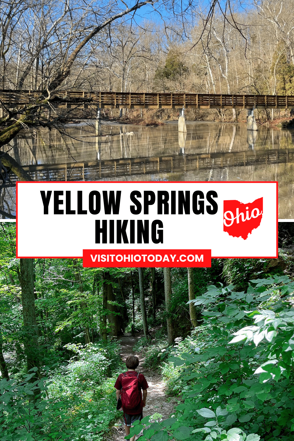 Yellow Springs is located just west of central Ohio. Yellow Springs Hiking is popular for all ages and skill levels. #yellowsprings #ohio #hiking