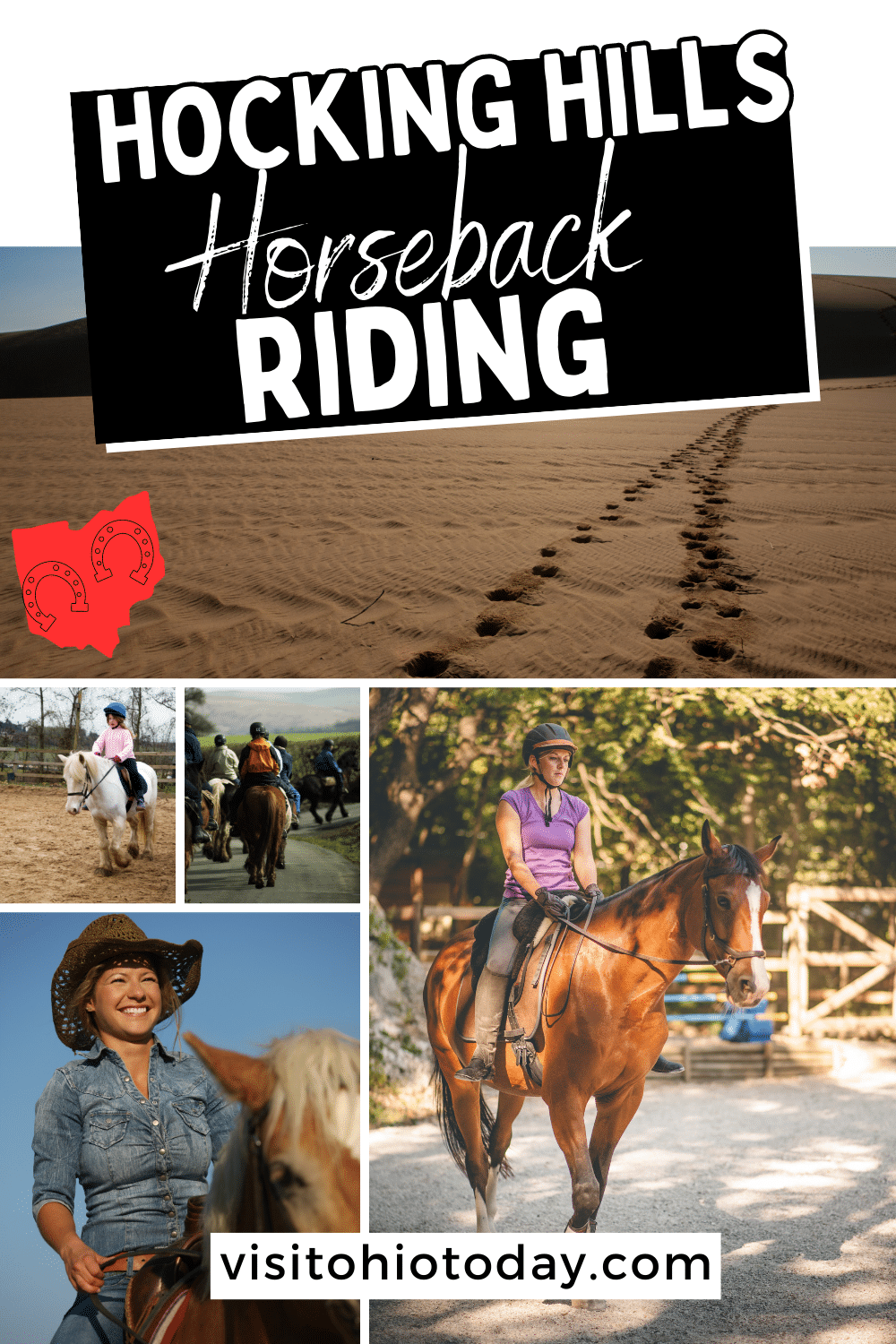 Hocking Hills has some of the best sights to view on horseback. Here’s our round-up of some of the best places to go Hocking Hills Horseback Riding! | Horseback Riding In Ohio | Horses In Ohio | Hocking County