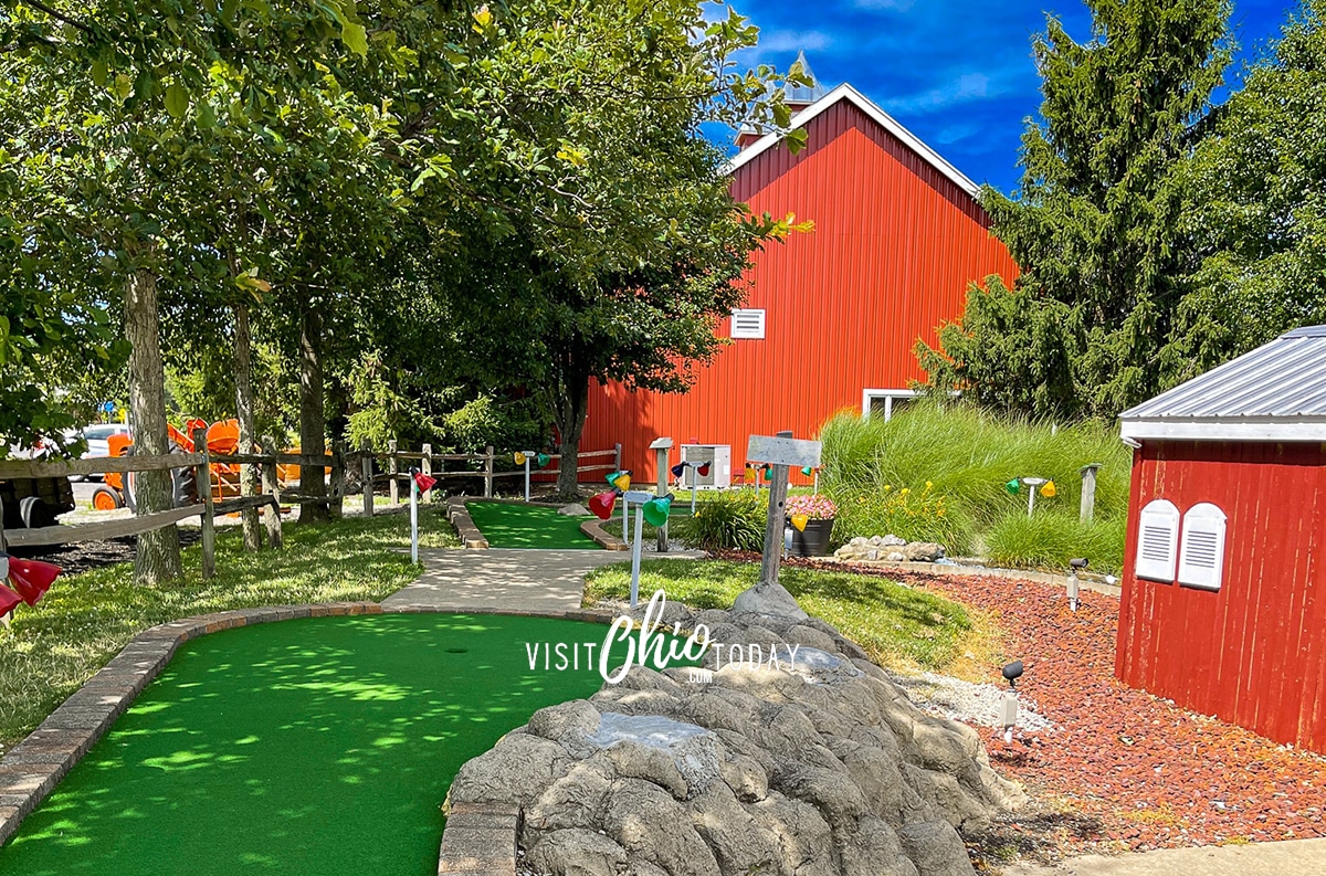 horizontal image of a hole on the miniature golf course at Young's Dairy. Photo credit: Cindy Gordon of VisitOhioToday.com
