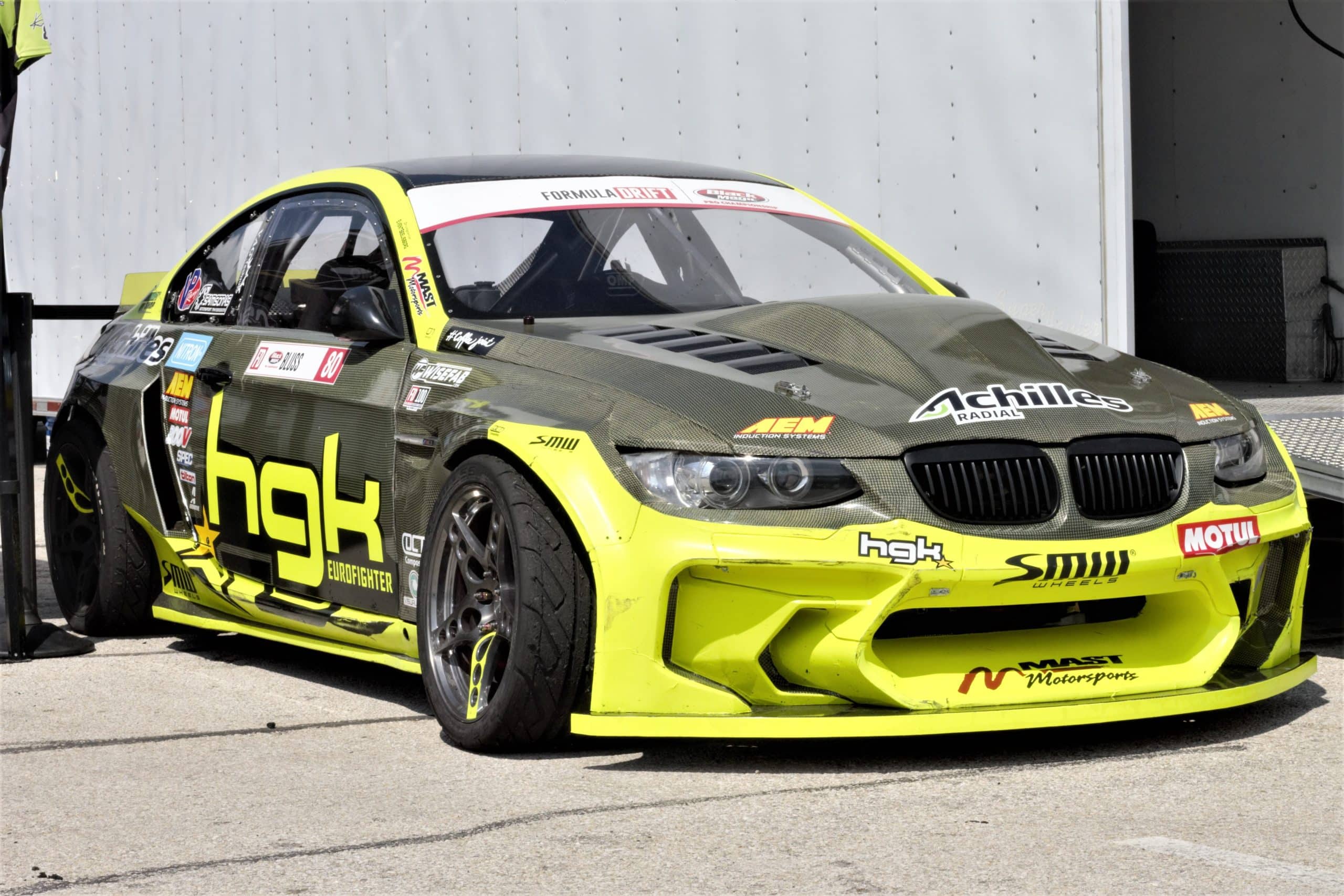 A black & yellow racing car