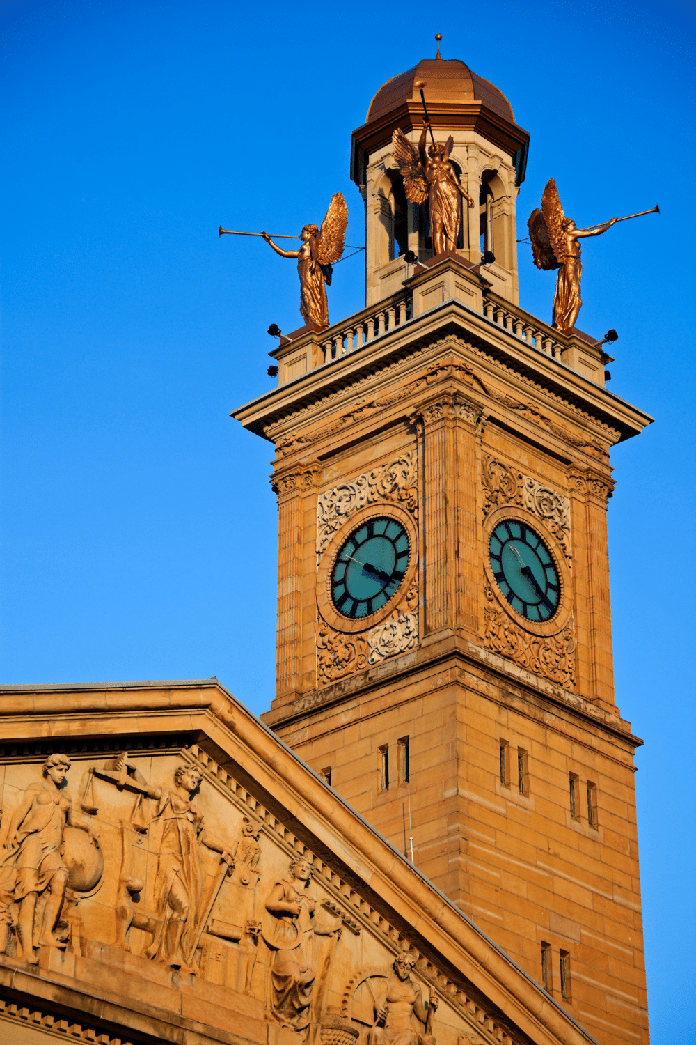 A vertical photo of Canton Clock Tower
