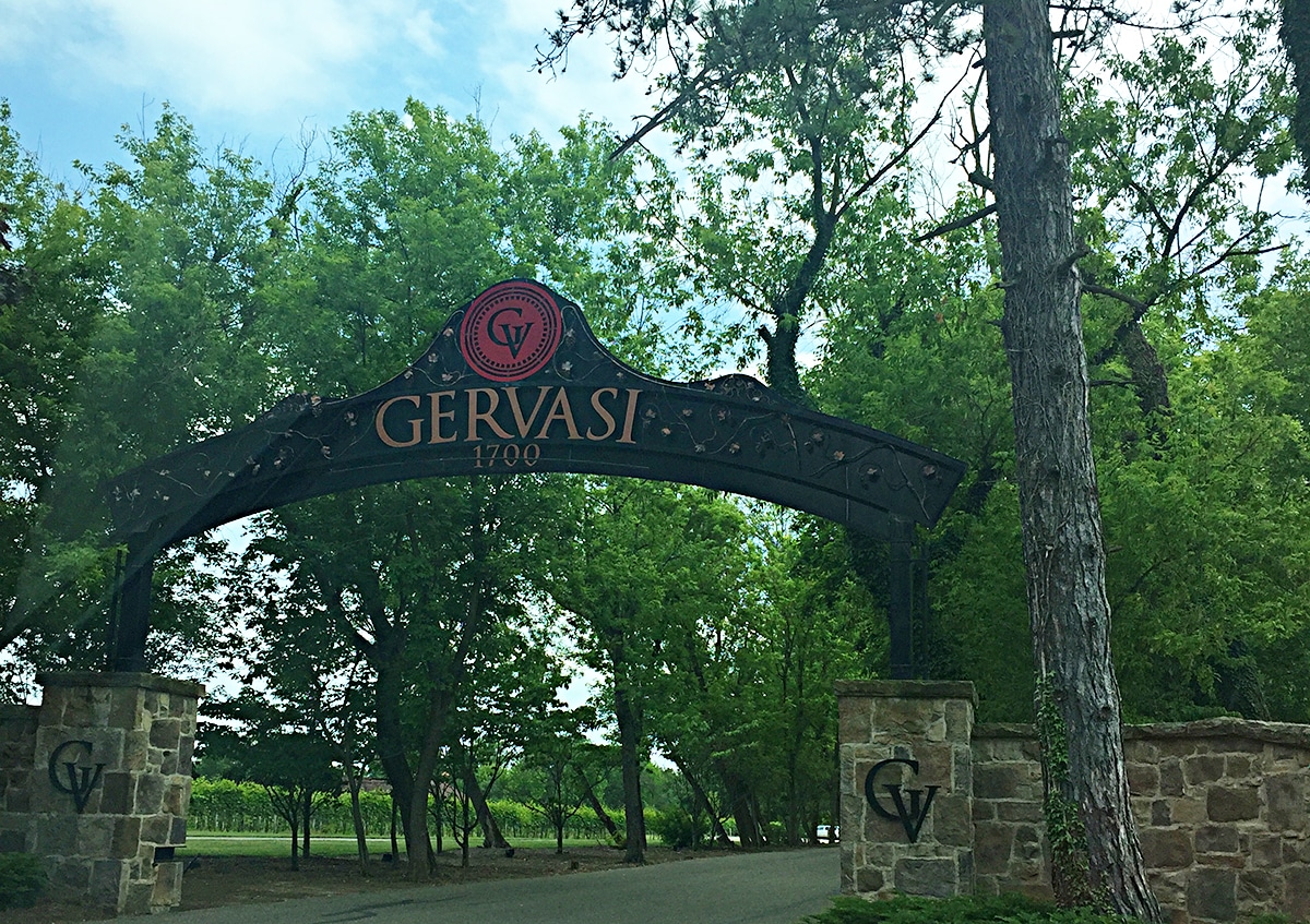 horizontal photo of the entrance to Gervasi Vineyards. Photo credit: Cindy Gordon of VisitOhioToday.com