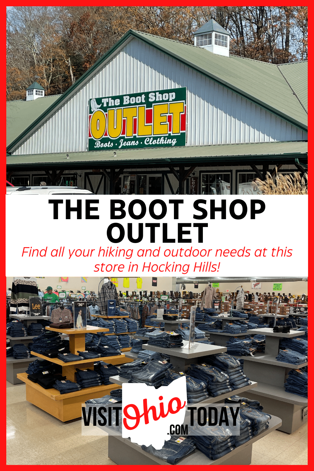 The Boot Shop Outlet, located in Hocking Hills, provides a vast array of boots with style, durability, and functionality. When you enter The Boot Shop Outlet, you will see rows of boots and clothing that are ideal for the outdoor lifestyle. Whether you are looking for work boots, hiking boots, casual boots, or boots for any other purpose, you will find them here... and all at discounted prices!