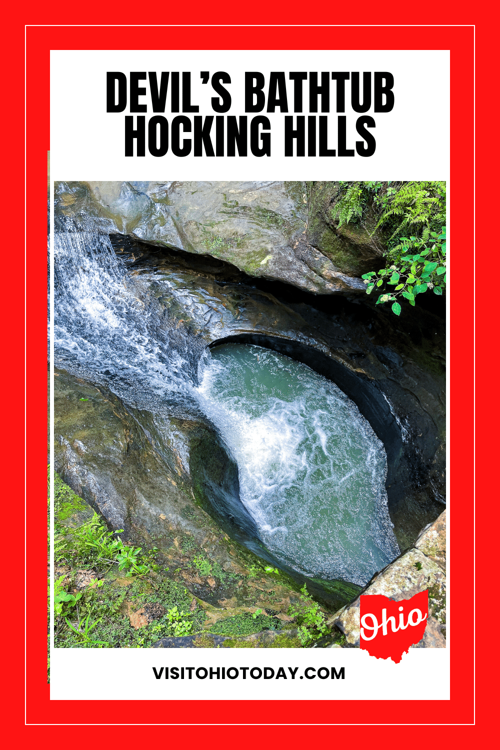 The Devil's Bathtub is a unique place that is found in Hocking Hills State Park. It received this name as it is a pool that froths along the stream and it leads down to Old Man’s Cave.
