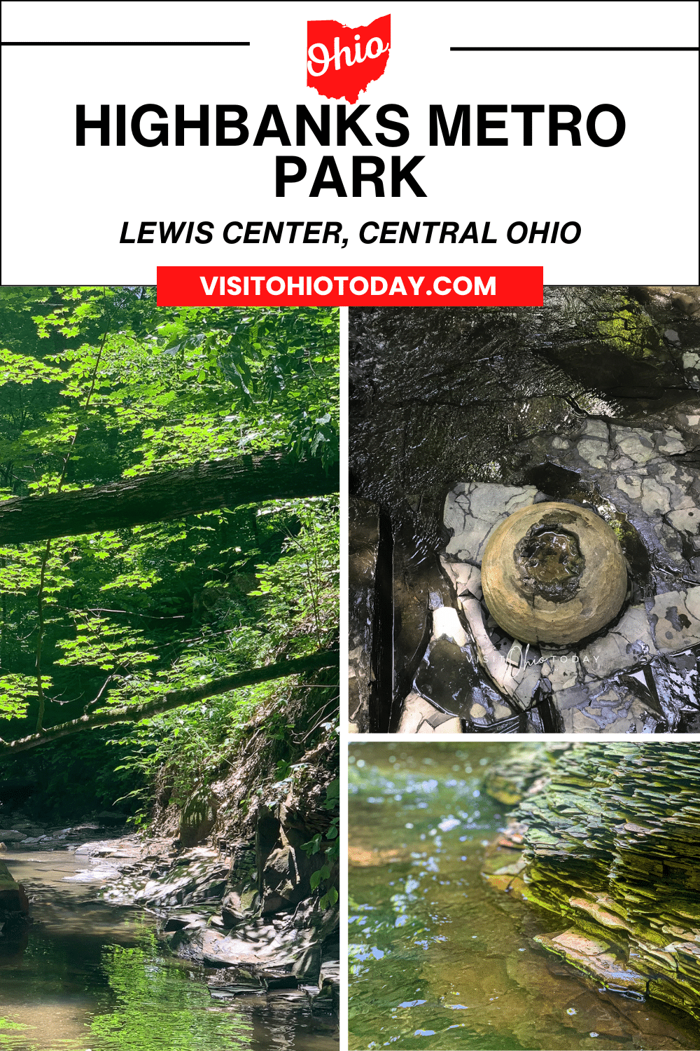 Highbanks Metro Park in central Ohio has unique natural features and an extensive and diverse network of trails that take you through these features. The park covers an area of 1,200 acres.
