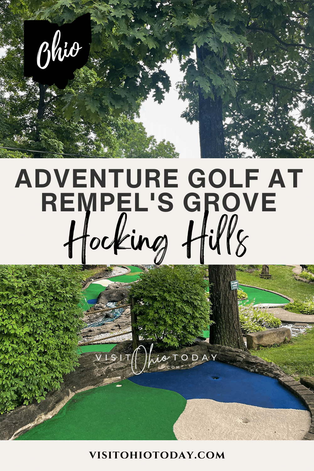 Adventure Golf at Rempel’s Grove is in beautiful Hocking Hills. Surrounded by amazing scenery and a host of other places to visit in the area.