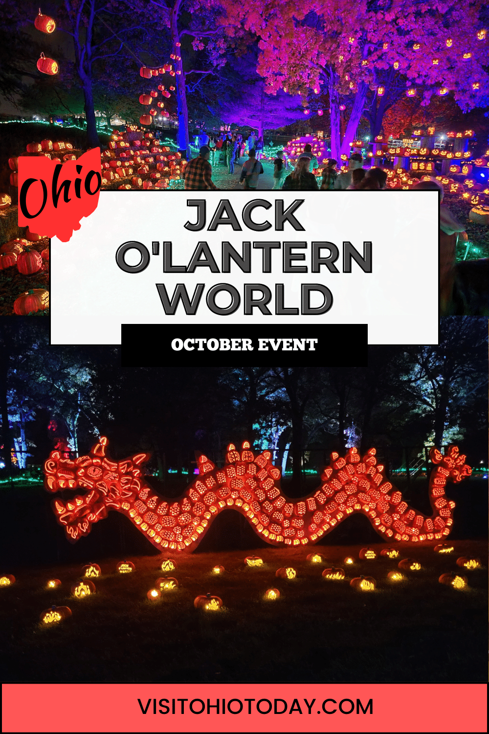 1000’s of hand-carved jack o ’lanterns are coming to Columbus at Franklin County Fairground’s newest fall attraction: Jack O Lantern World. This experience will feature Ohio’s largest 1000+ LB Jack O'Lanterns. With an expected attendance of over 60,000, this 3/4-mile-long walk is designed to be an incredible experience to celebrate Halloween, art, nature, and fall.