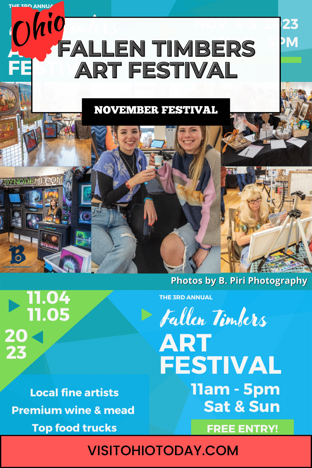 Fallen Timbers Art Festival takes place at The Shops at Fallen Timbers in Maumee. A weekend of art and entertainment, November 4-5, 2023.