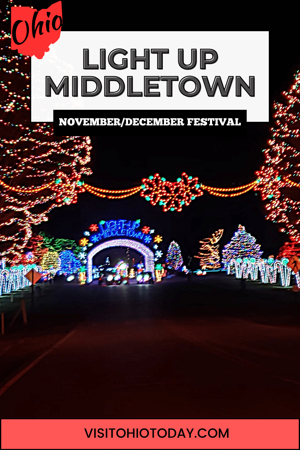Light Up Middletown, a drive through fantasy light display, is from Thanksgiving through New Year’s Eve – November 23 to December 31, 2023