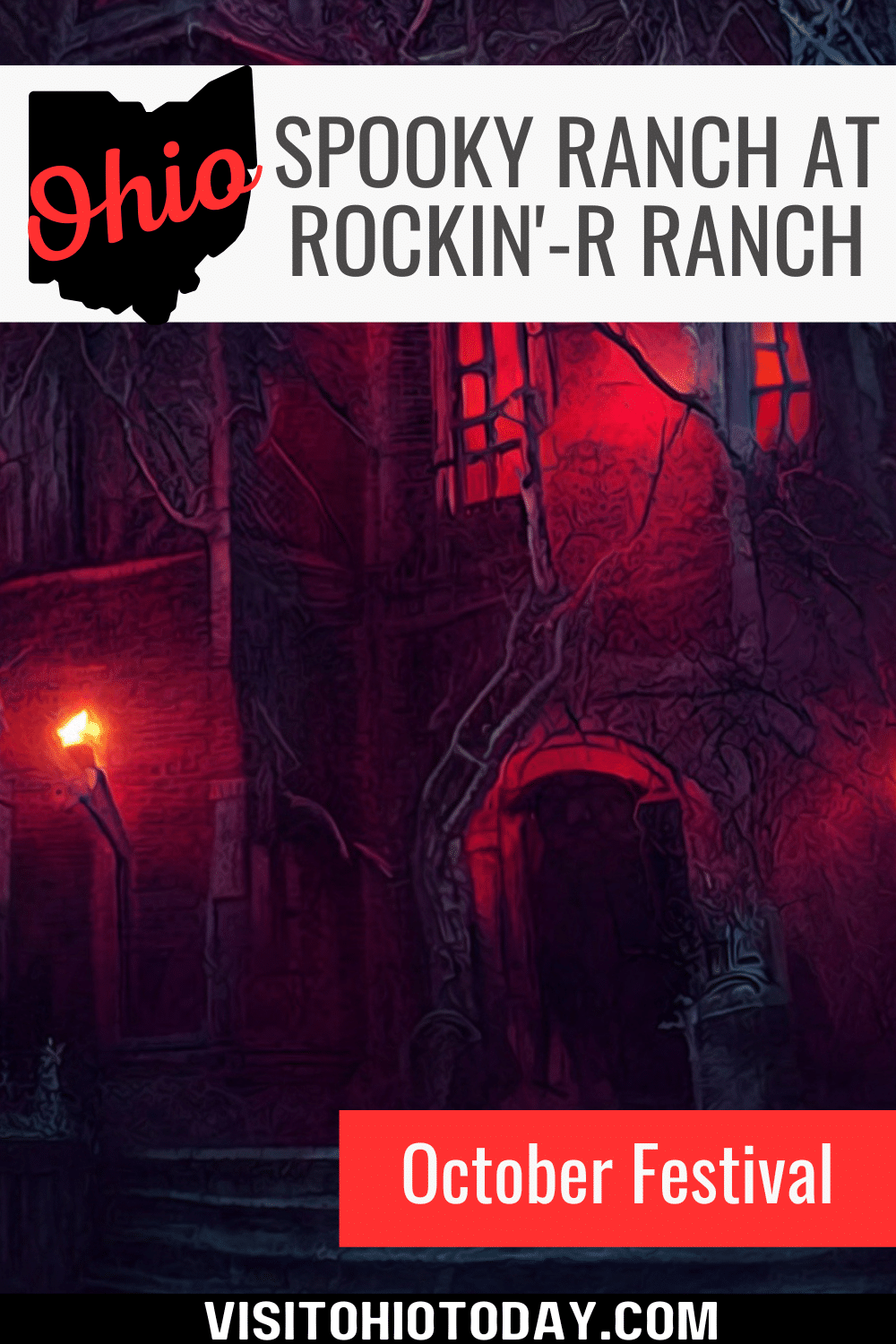 Spooky Ranch at Rockin’-R Ranch is probably about the scariest of all the Halloween events in Ohio! Held in Columbia Station, Cleveland, this event takes place over seven weekends from September 22 to October 31, 2023.