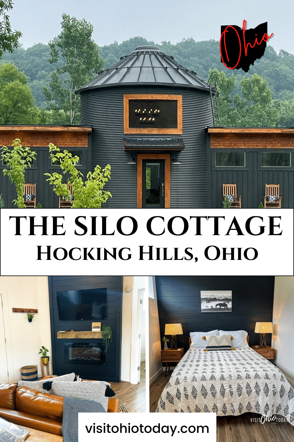 Escape to The Silo Cottage in Hocking Hills for a romantic, fully-equipped tiny home retreat amidst nature's grandeur - book now for an unforgettable getaway!