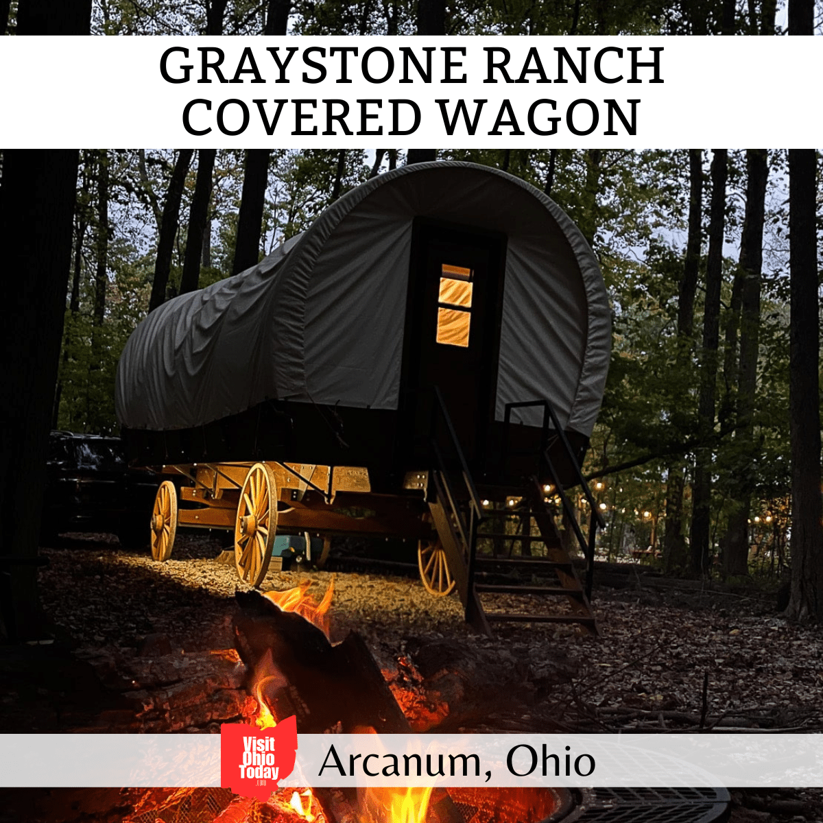 Luxury Covered Wagon Glamping in Ohio