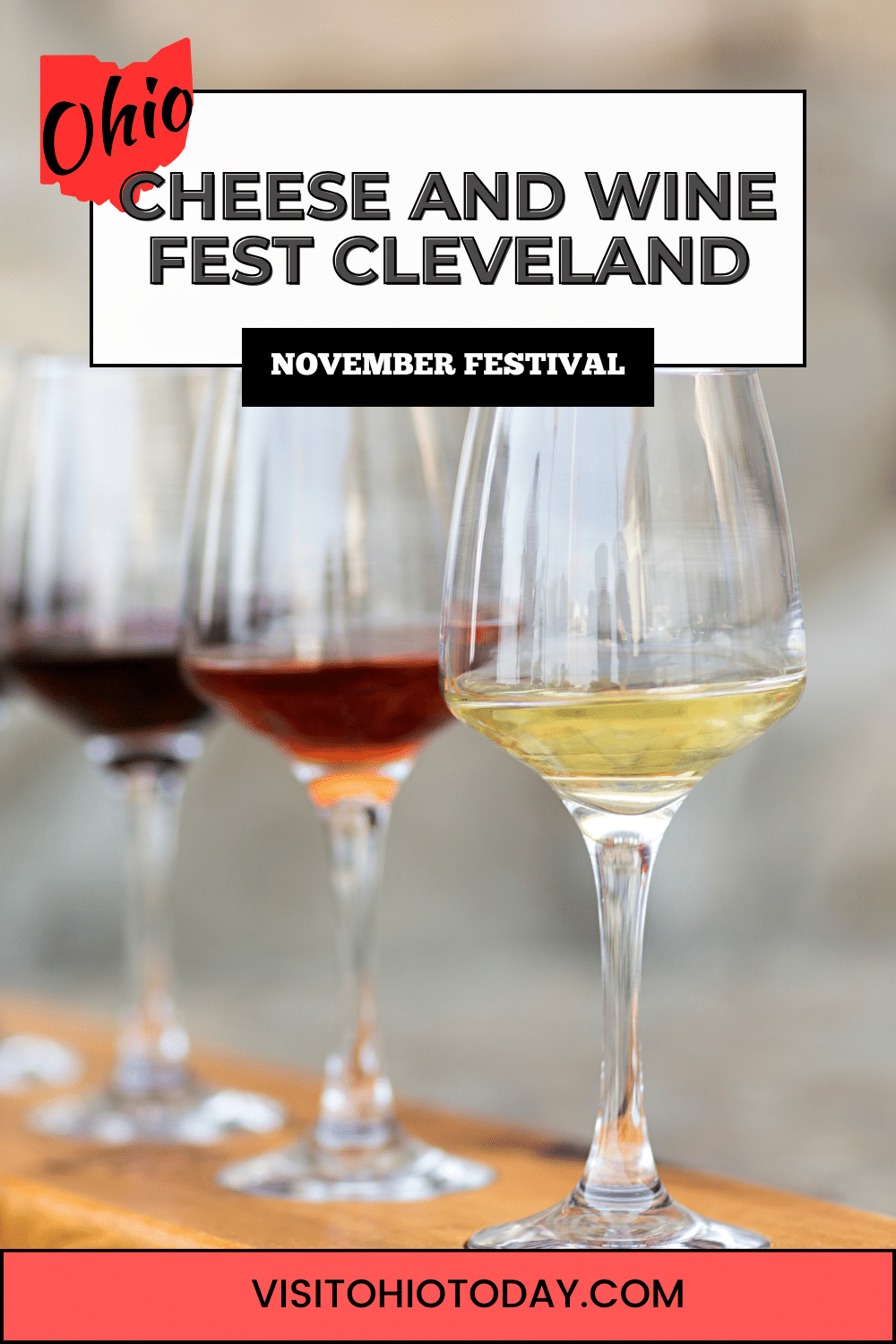 The Cheese and Wine Fest Cleveland is on November 19, 2023 at Landerhaven in Mayfield Heights.