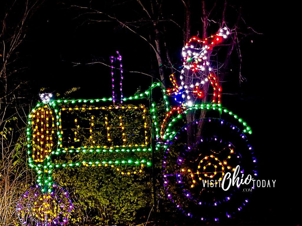 lighted santa on a tractor at butch bandos fantasty of lights. Photo Credit: Cindy Gordon of VisitOhioToday.com