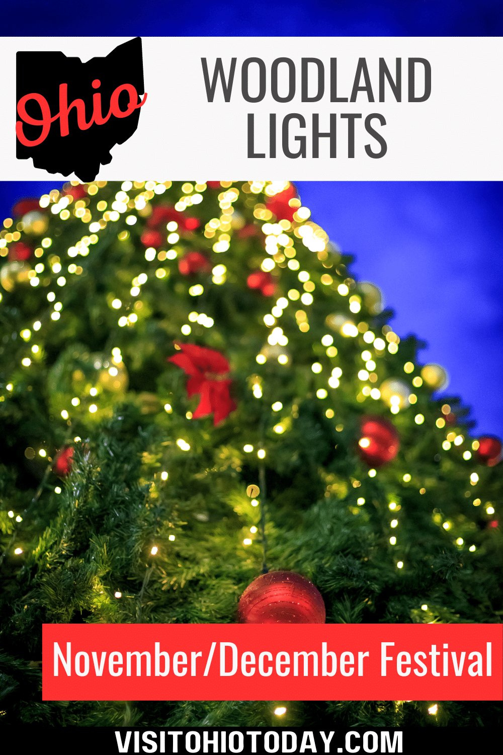 Woodland Lights is a half-mile of fantasy holiday lights and displays.