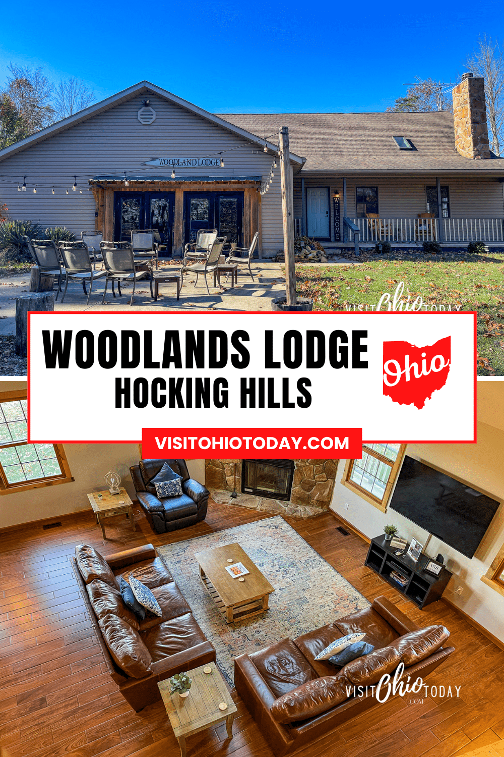 Escape to The Woodland Lodge in Hocking Hills – a 5-bedroom retreat with a hot tub, theater, and game room, just 5.6 miles from Hocking Hills State Park. Experience ultimate comfort, outdoor bliss, and the joy of giving back with 5% of each rental supporting chosen charities.