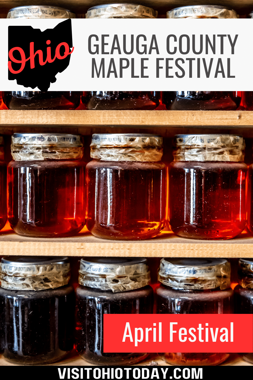 The annual Geauga County Maple Festival is a family-fun event celebrating maple syrup. It takes place at the end of April on Chardon Square in Chardon.