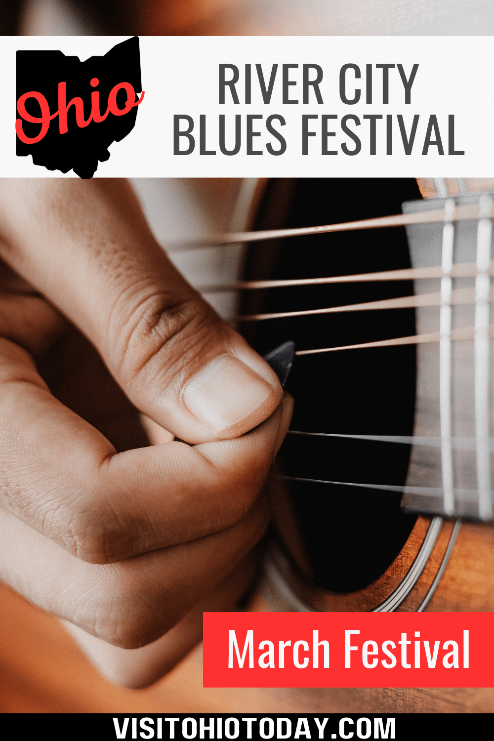 The 31st River City Blues Festival is held in mid-March in Marietta, Ohio. The event showcases music and artists of the genre.