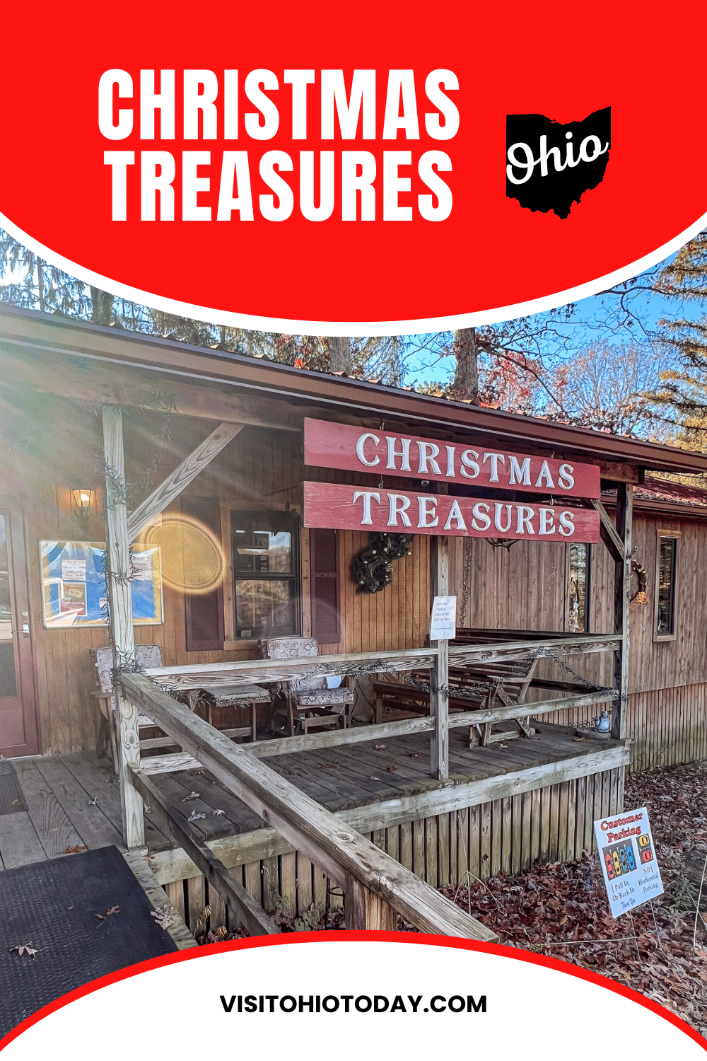 Christmas Treasures is a small shop in Hocking Hills that sells Christmas decorations and other year-round gifts. Together with Hocking Hills Candle Works and Wind Chime Shop, these three gems are all owned by the same people and are delightful to visit any time of year.