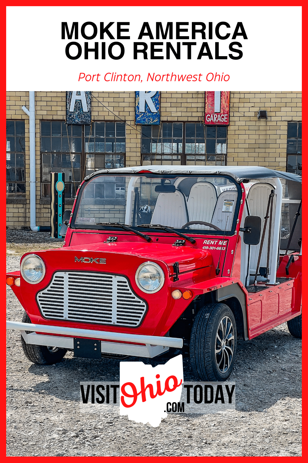 Moke America Ohio Rentals rent out the iconic British Moke vehicles, reimagined for the 21st Century. Spend time seeing Port Clinton in an open-top, fully electric, fun car!