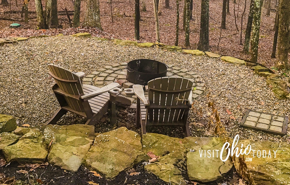 horizontal photo of a fire pit at Cherry Ridge Retreat