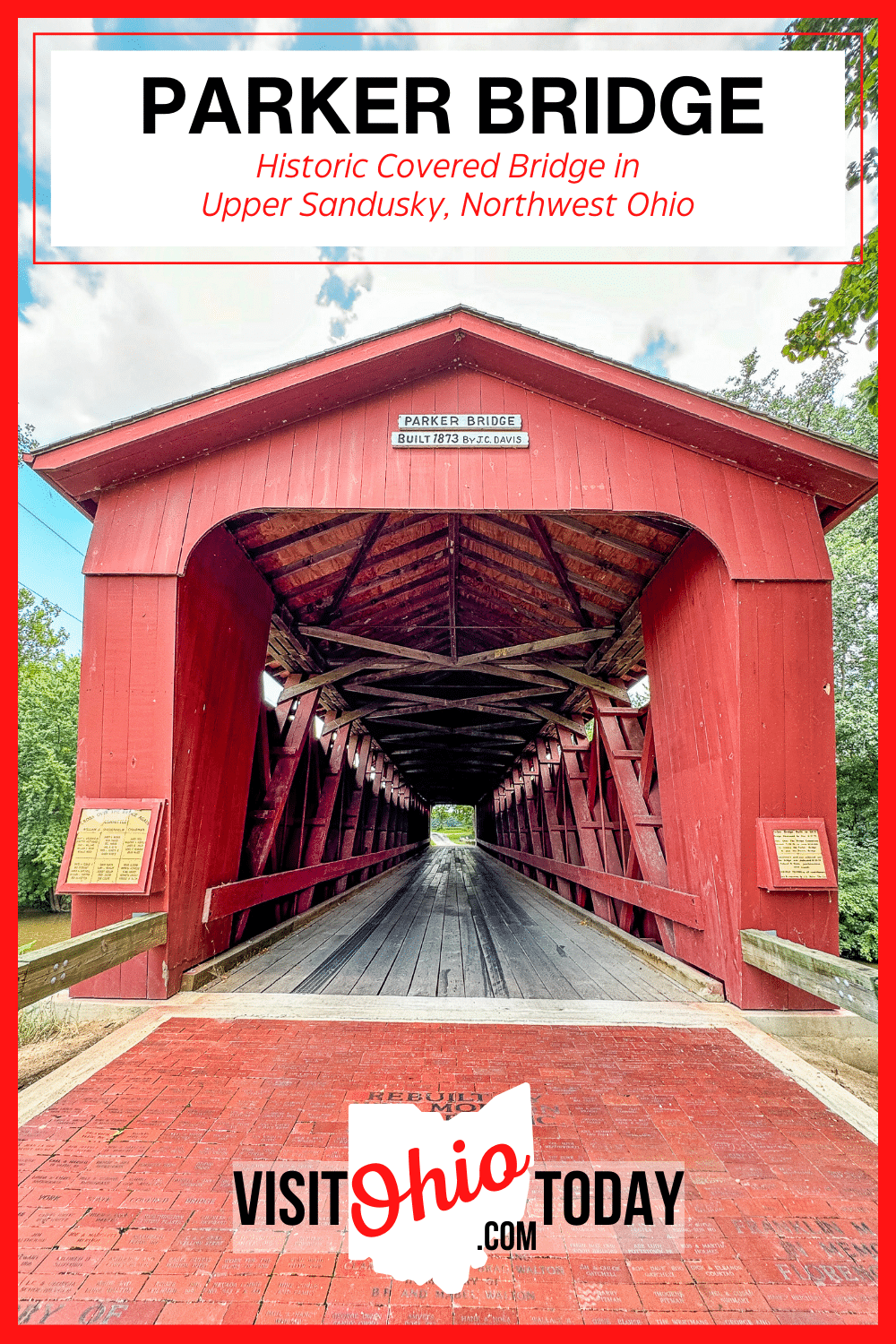 Parker Bridge is a Howe truss covered bridge built by J.C. Davis in 1873. The bridge is in Upper Sandusky, northwest Ohio.