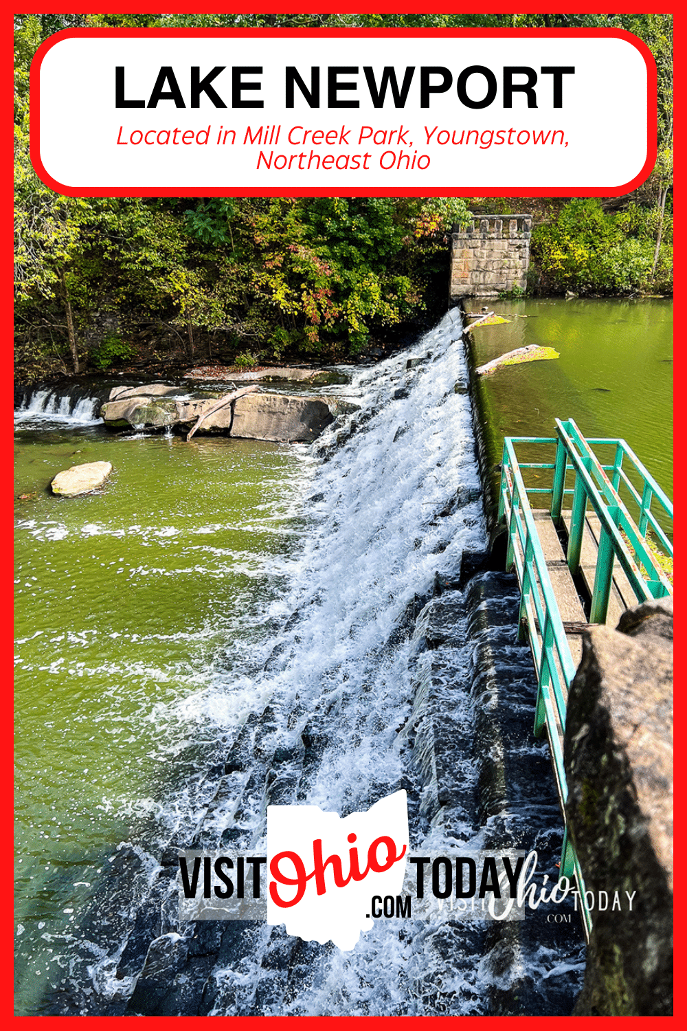 Lake Newport is the largest of three lakes in Mill Creek Park in Youngstown, Mahoning County. There is both open water and wetlands as well as a dam.