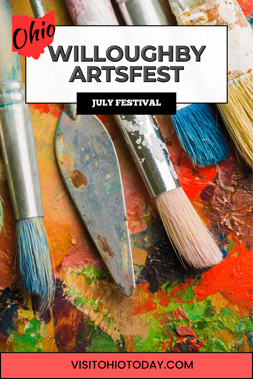 The Willoughby ArtsFest is in downtown Willoughby in July. The streets are lined with over 125 juried artists featuring an assortment of artistic pieces.