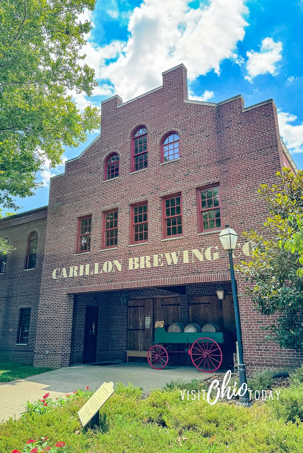 vertical photo of the front of the Carillon Brewing Company building. Photo credit: Cindy Gordon of VisitOhioToday.com