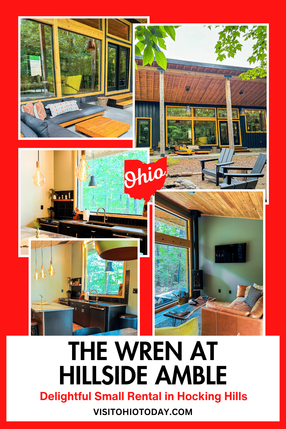 The Wren at Hillside Amble is a two-bedroom rental in the heart of Hocking Hills. Close to Cedar Falls and Ash Cave and less than an hour from Columbus.