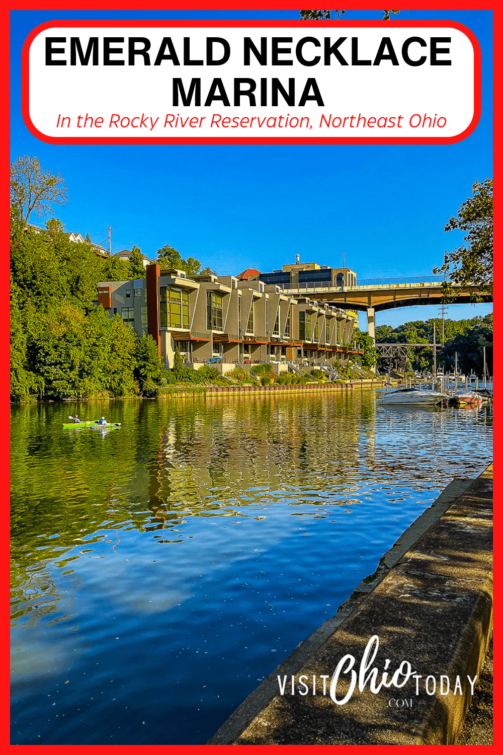 The Emerald Necklace Marina is a recreational boating facility near Lake Erie. It is located in the Rocky River Reservation.